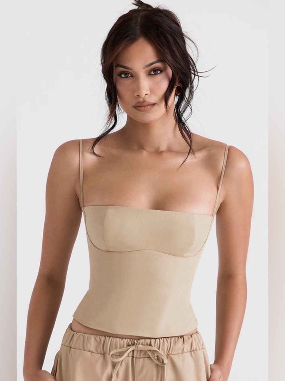House of CB Beige Sculpting Corset Tank Top